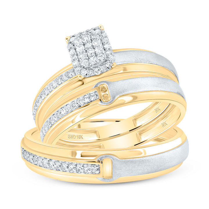 1/4CTW-DIA NK EMERALD TRIO SET 7 Daisy Joyeria