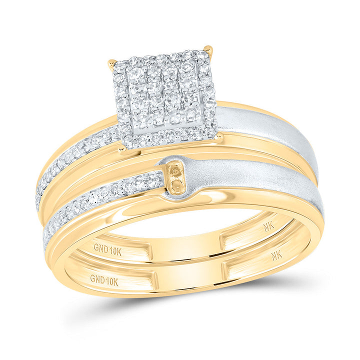 1/3CTW-NAT DIA NK SQUARE TRIO SET Daisy Joyeria