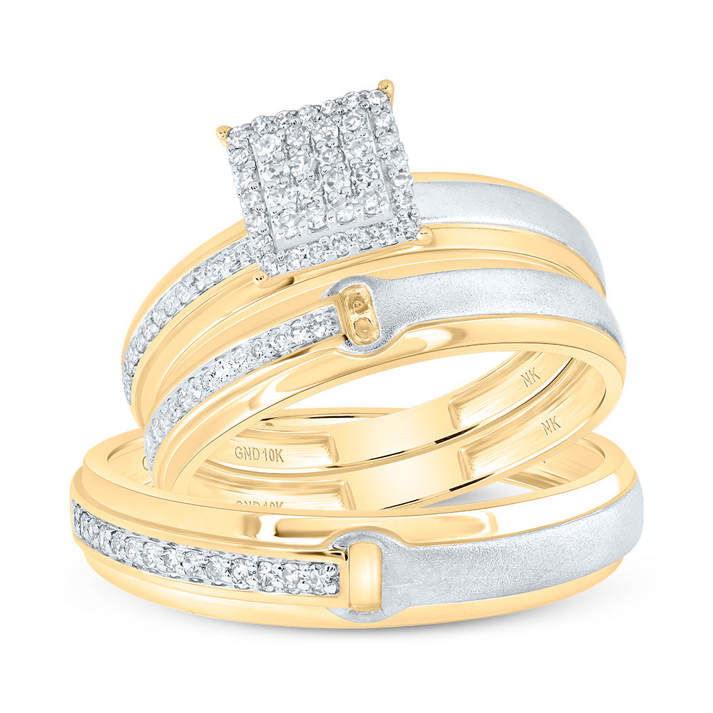 1/3CTW-NAT DIA NK SQUARE TRIO SET Daisy Joyeria