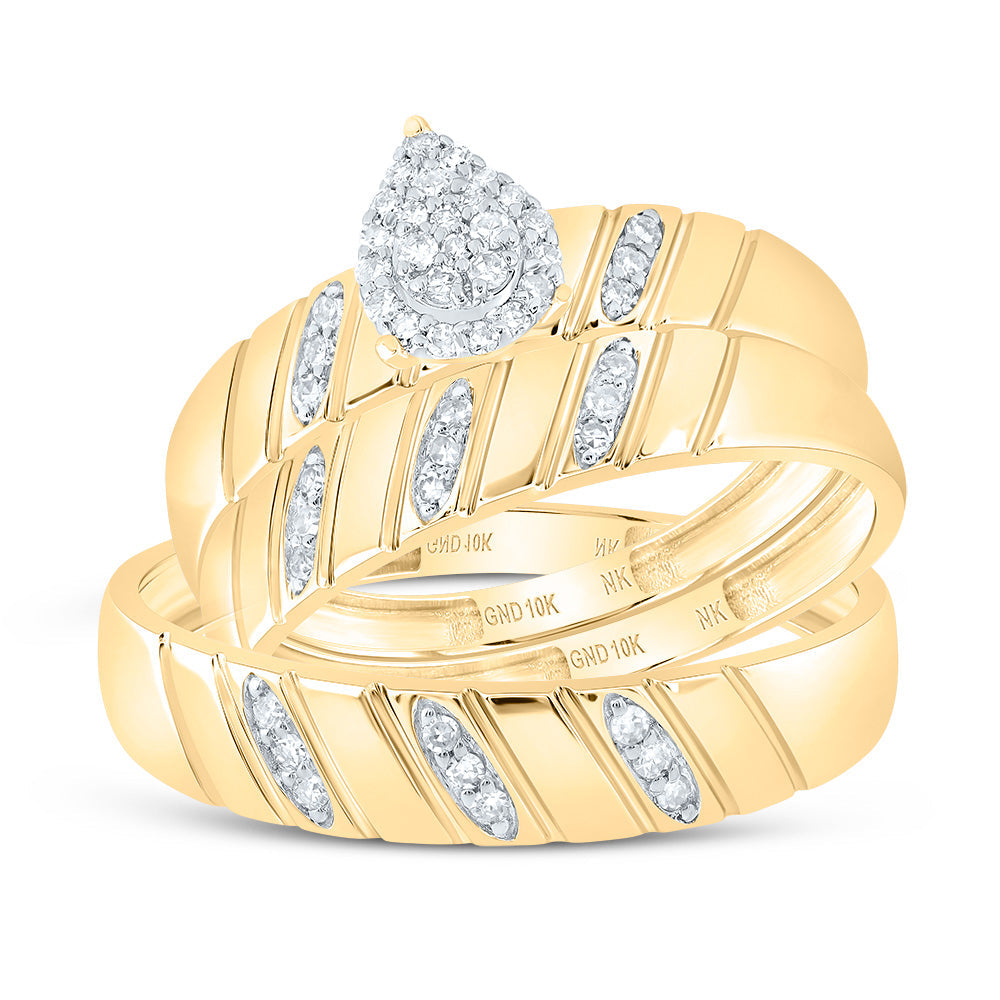 1/5CTW-DIA NK PEAR TRIO SET 7 Daisy Joyeria