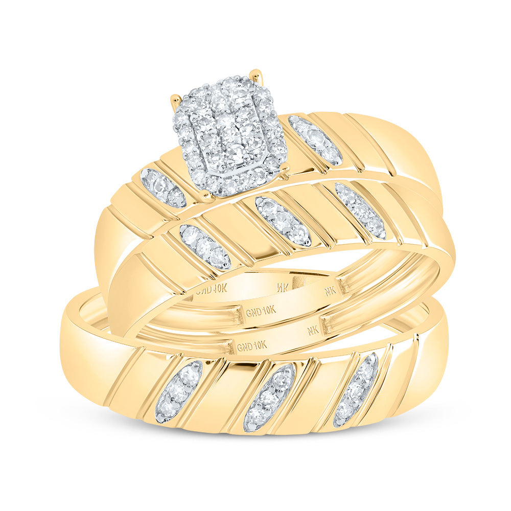1/4CTW-DIA NK EMERALD TRIO SET 7 Daisy Joyeria
