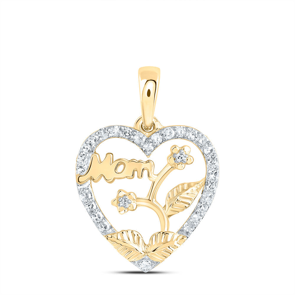 1/8CTW-NAT DIA NK GIFT MOM HEART PENDANT Daisy Joyeria