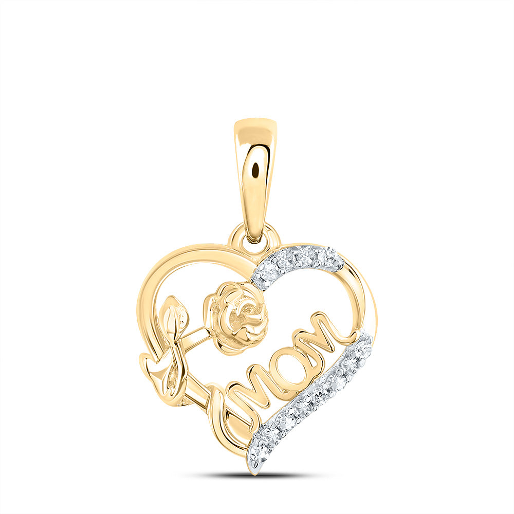 1/20CTW-NAT DIA NK GIFT MOM HEART PENDANT Daisy Joyeria