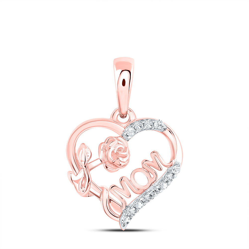 1/20CTW-NAT DIA NK GIFT MOM HEART PENDANT Daisy Joyeria
