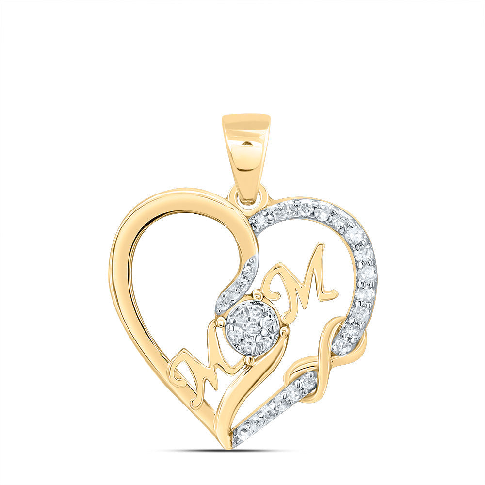 1/8CTW-NAT DIA P1 GIFT MOM HEART PENDANT Daisy Joyeria