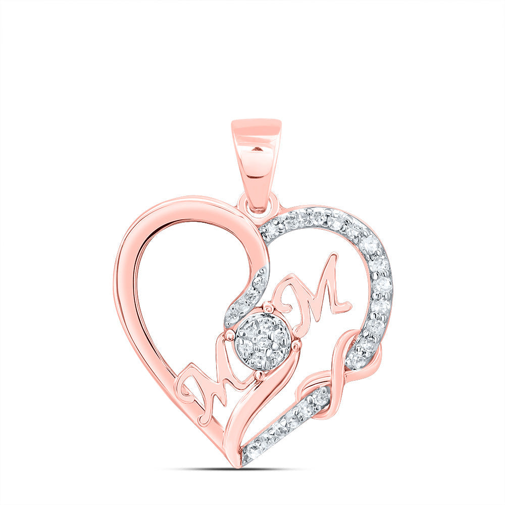 1/8CTW-NAT DIA P1 GIFT MOM HEART PENDANT Daisy Joyeria