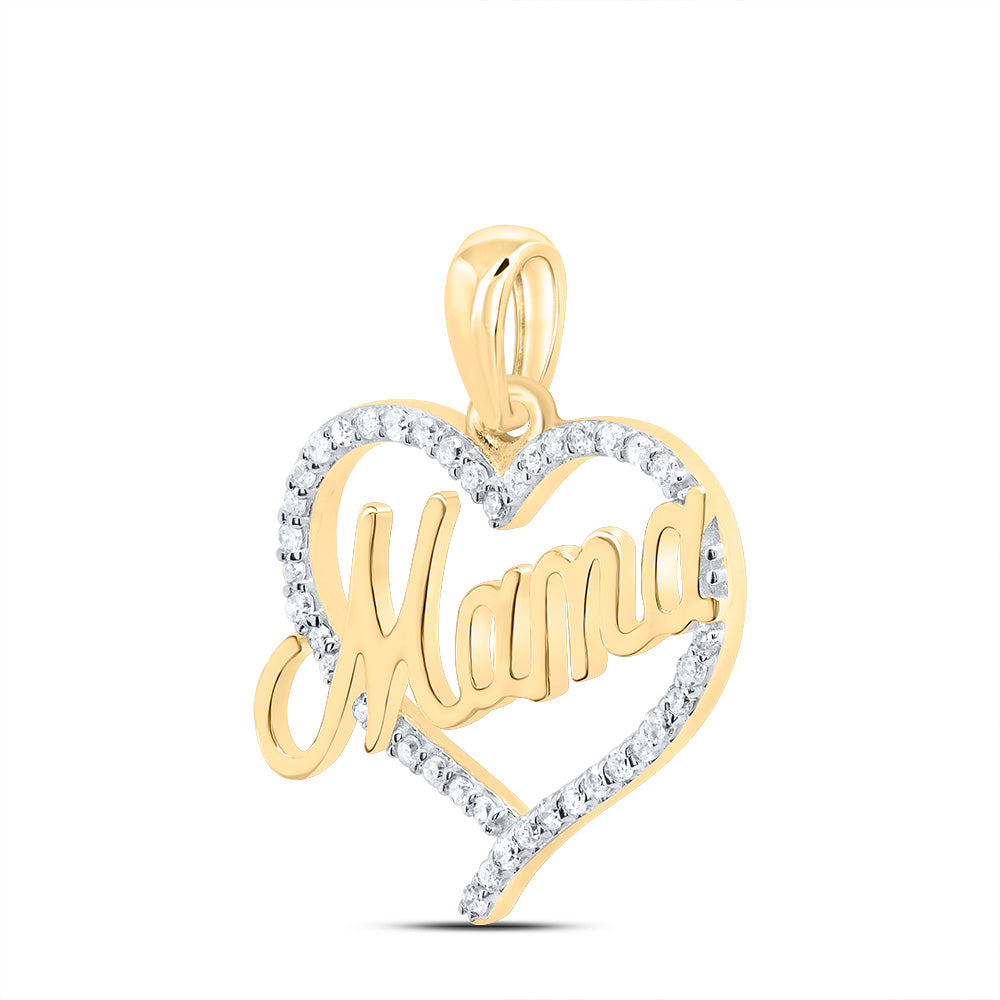 1/6CTW-NAT DIA P1 GIFT MAMA HEART PENDANT Daisy Joyeria