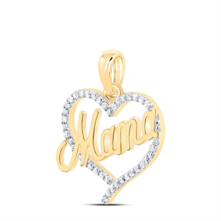 1/6CTW-NAT DIA P1 GIFT MAMA HEART PENDANT Daisy Joyeria