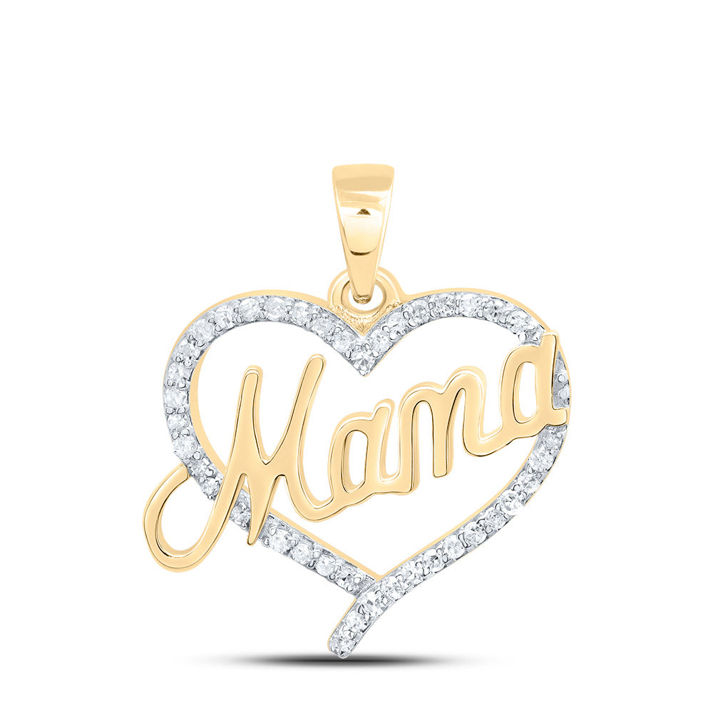 1/6CTW-NAT DIA P1 GIFT MAMA HEART PENDANT Daisy Joyeria
