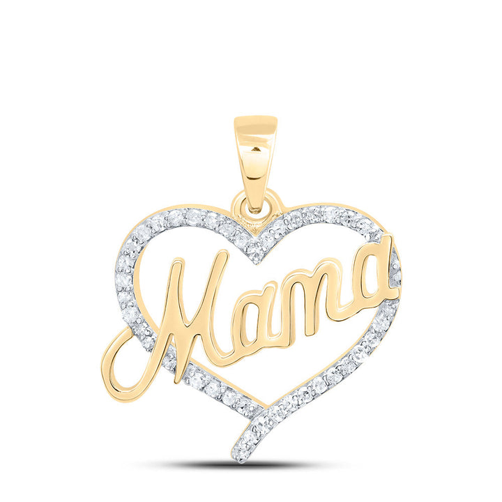 1/6CTW-NAT DIA P1 GIFT MAMA HEART PENDANT Daisy Joyeria