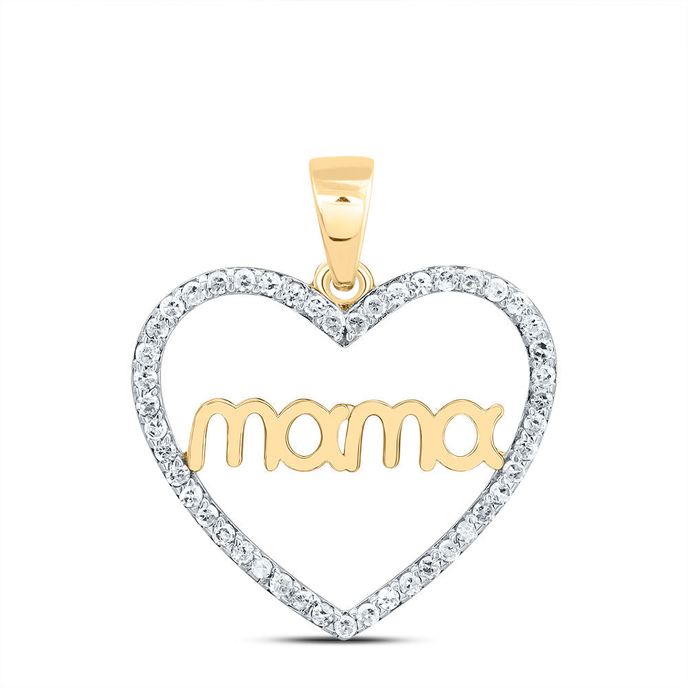 1/5CTW-NAT DIA P1 GIFT "mama" HEART PENDANT Daisy Joyeria