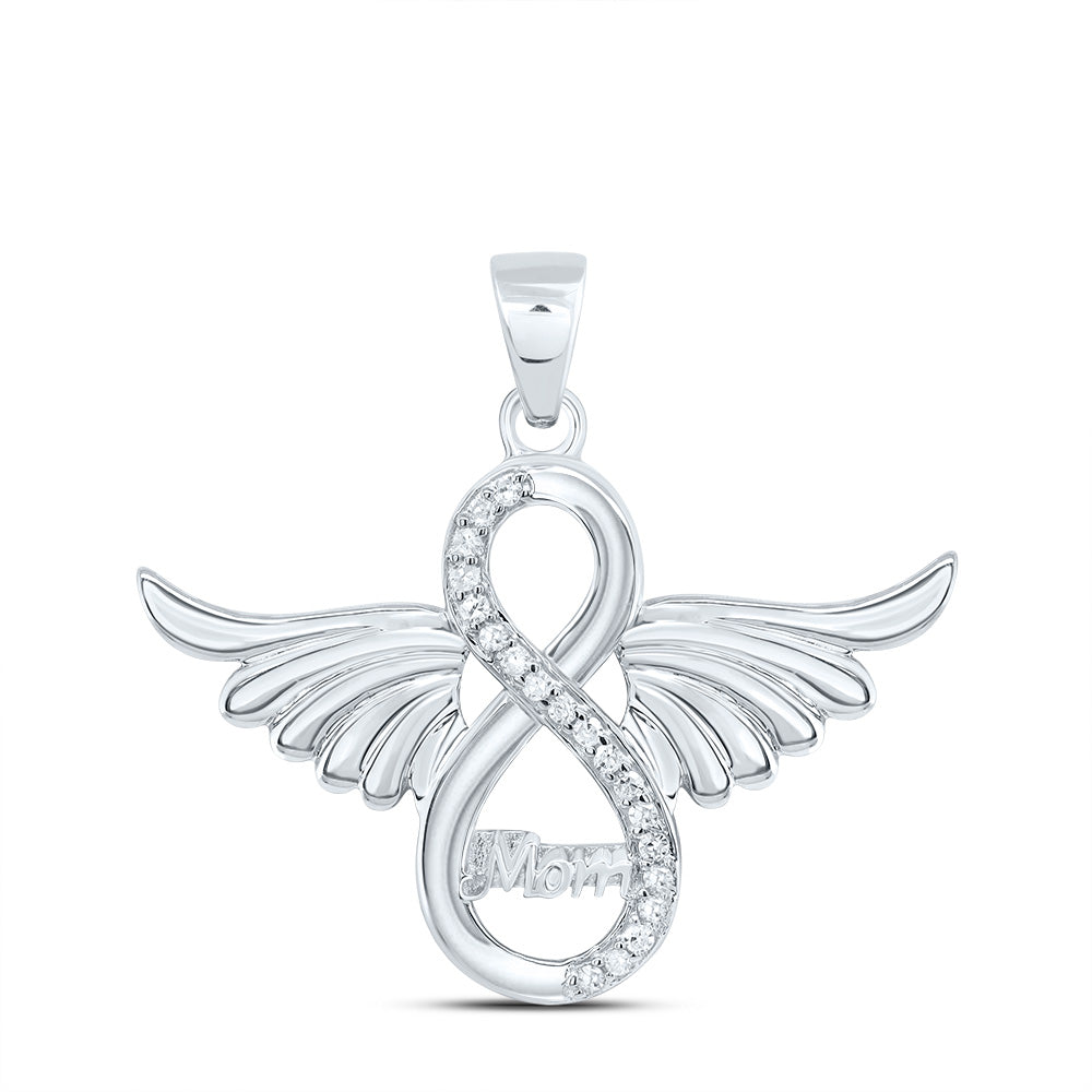 1/20CTW-DIA P1 GIFT "MOM" INFINITY WINGS PENDANT Daisy Joyeria