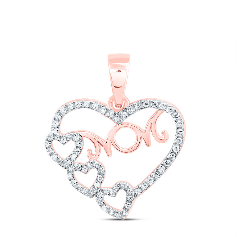 1/6CTW-NAT DIA P1 GIFT "MOM" HEART PENDANT Daisy Joyeria