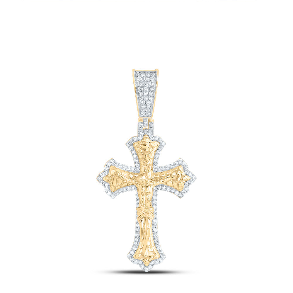 3/8CTW-DIA NK JESUS CROSS MENS CHARM Daisy Joyeria