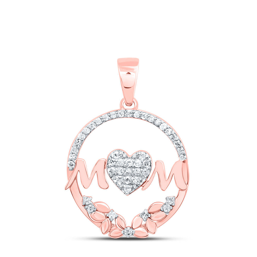 1/6CTW-NAT DIA P1 GIFT "MOM" HEART PENDANT Daisy Joyeria