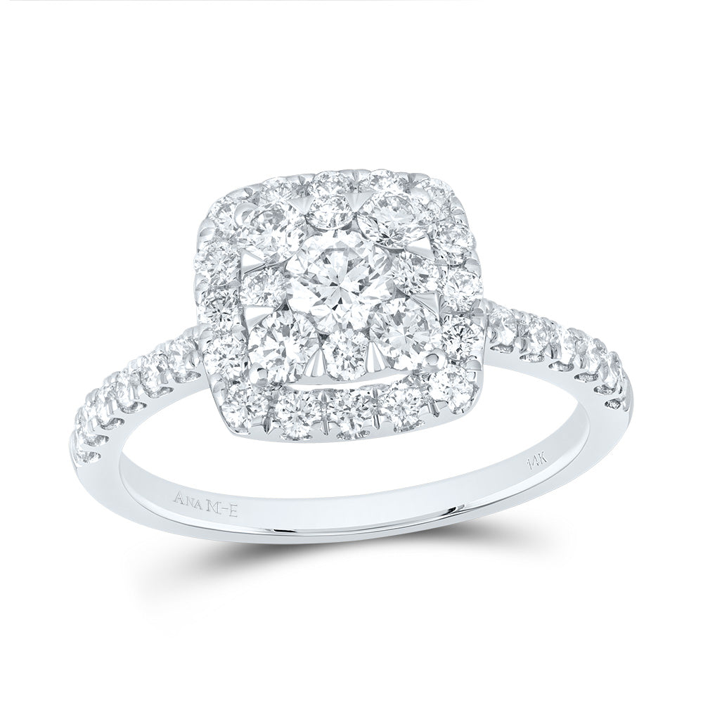 1CTW-DIA ANA M ELITE 1/4CT-CRD CUSHION SINGLE HALO BRIDAL RING 7 Daisy Joyeria