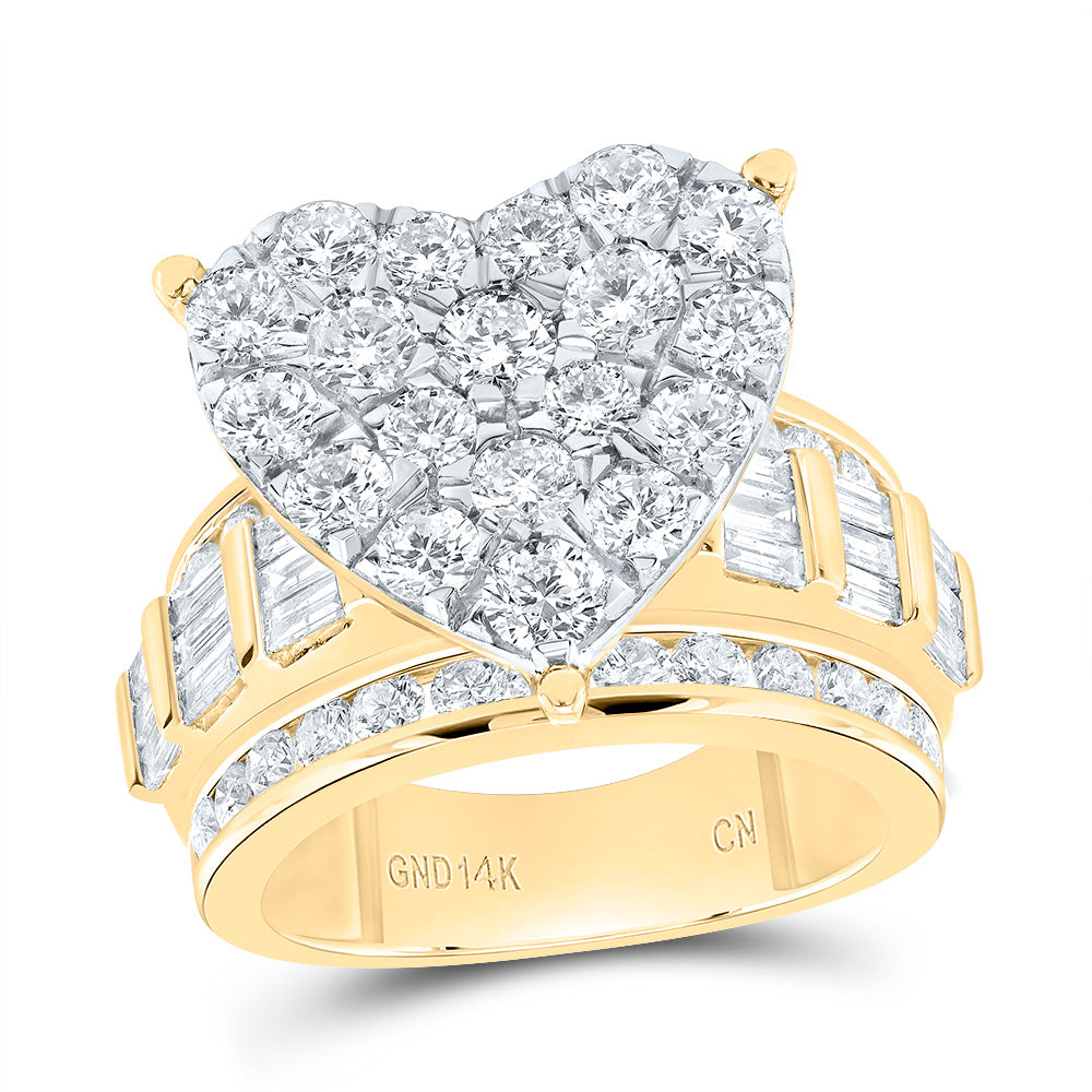 "CINDYÂS DREAM COLLECTION (MAKE YOUR FAIRY TALE DREAMS COME TRUE) 4CTW-NAT DIA CN ""4.00CTW FASHION HEART RING""" 7 Daisy Joyeria