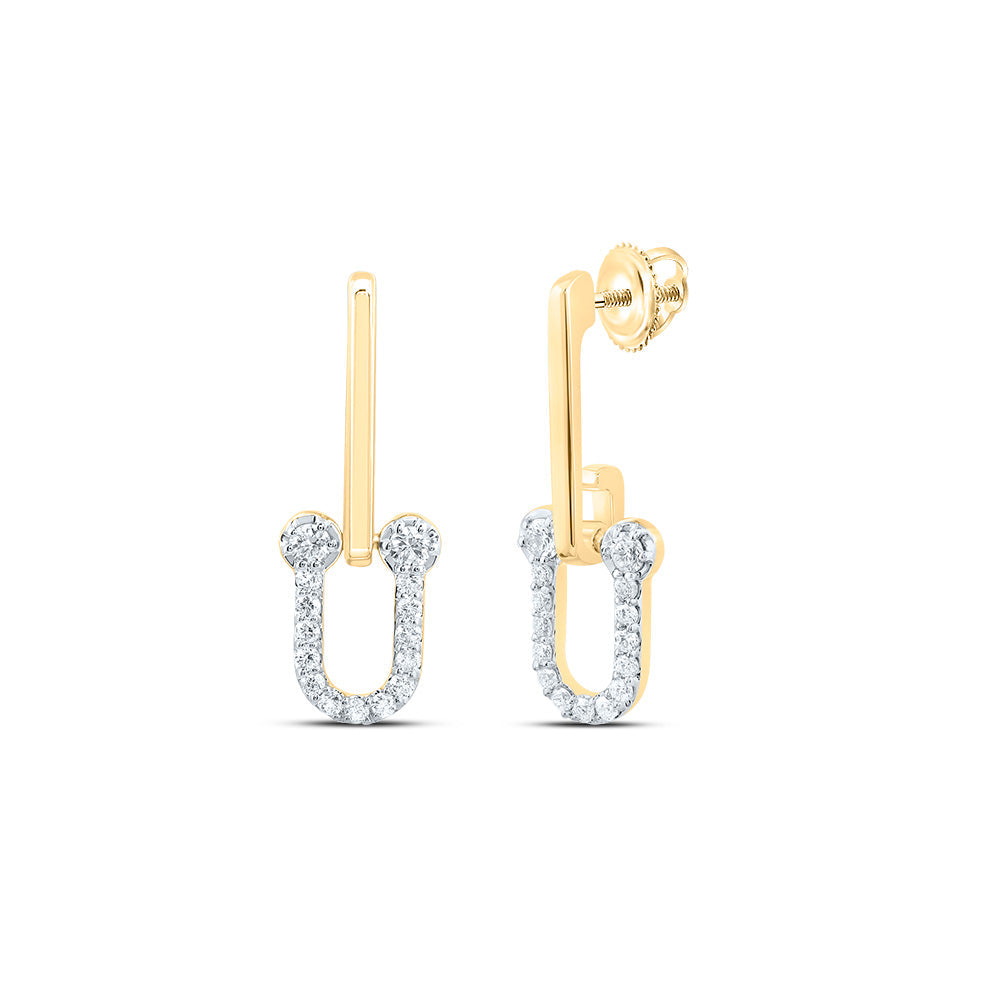 1/4CTW-DIA ANA M FASHION PAPER CLIP DANGLING EARRING Daisy Joyeria