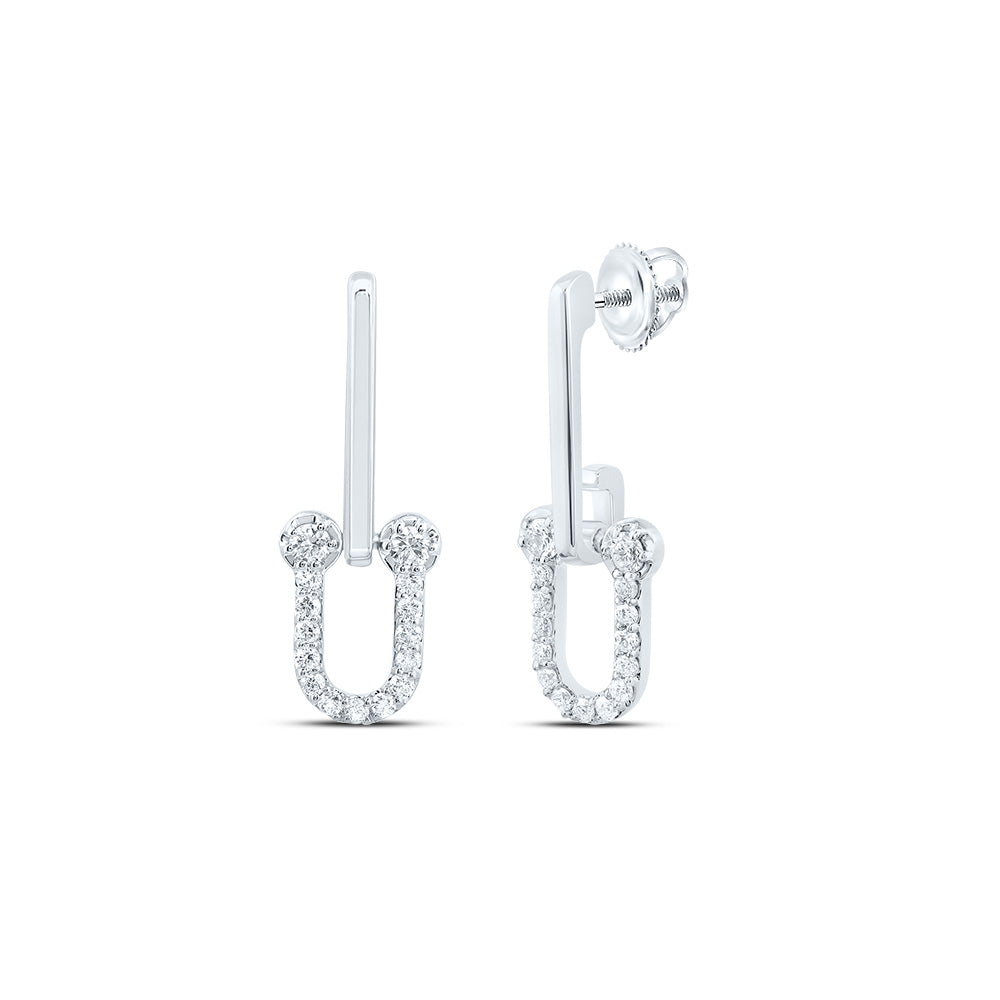1/4CTW-DIA ANA M FASHION PAPER CLIP DANGLING EARRING Daisy Joyeria
