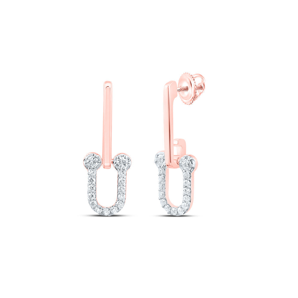 1/4CTW-DIA ANA M FASHION PAPER CLIP DANGLING EARRING Daisy Joyeria