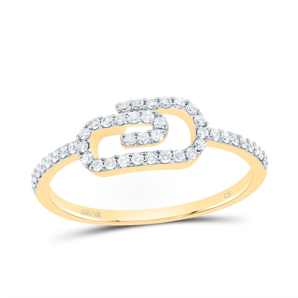 1/5CTW-DIA CN FASHION PAPER CLIP RING 7 Daisy Joyeria