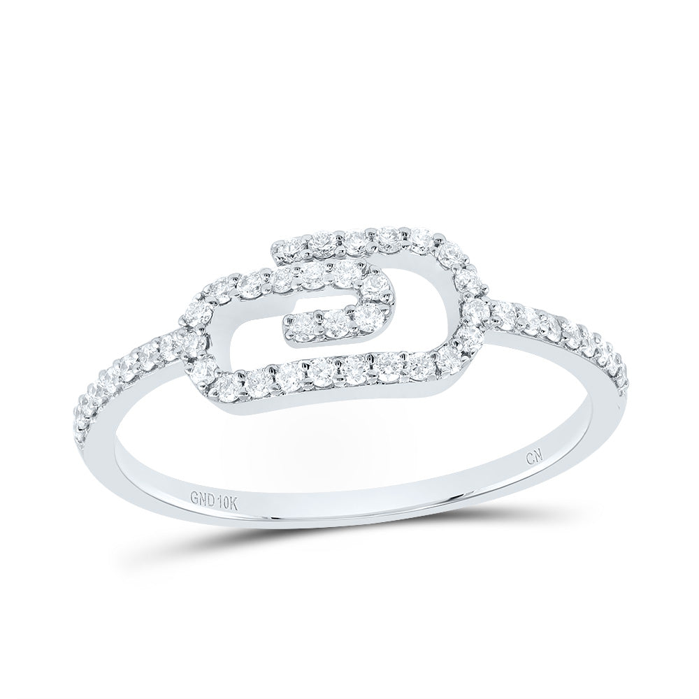 1/5CTW-DIA CN FASHION PAPER CLIP RING 7 Daisy Joyeria