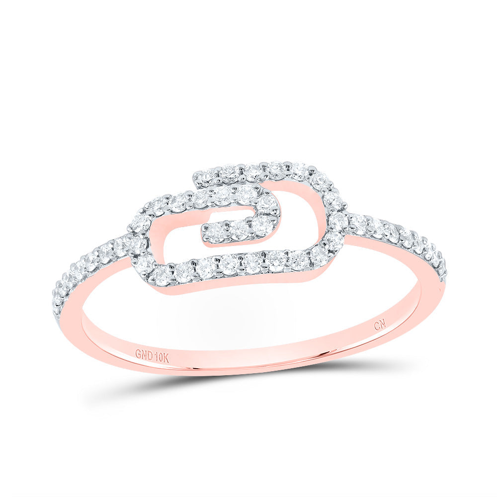 1/5CTW-DIA CN FASHION PAPER CLIP RING 7 Daisy Joyeria