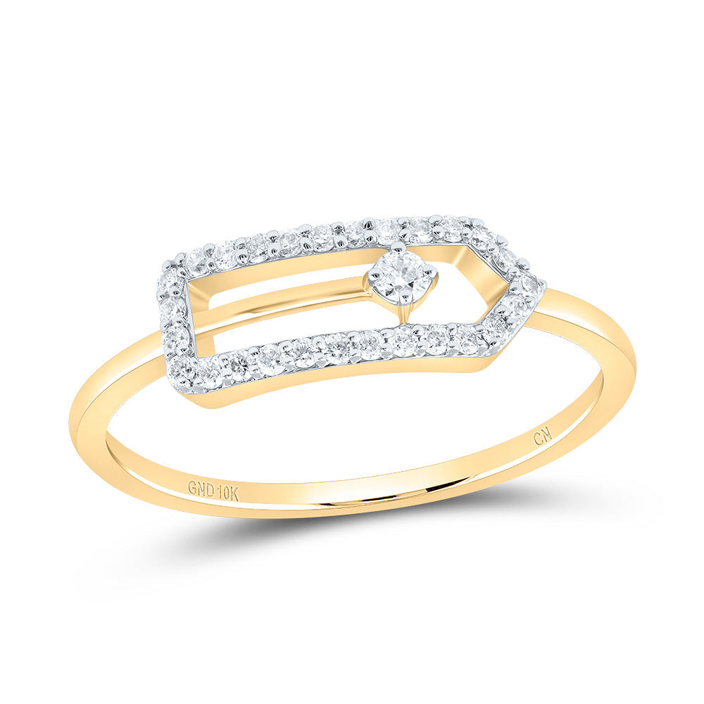 1/6CTW-DIA CN FASHION PAPER CLIP RING 7 Daisy Joyeria
