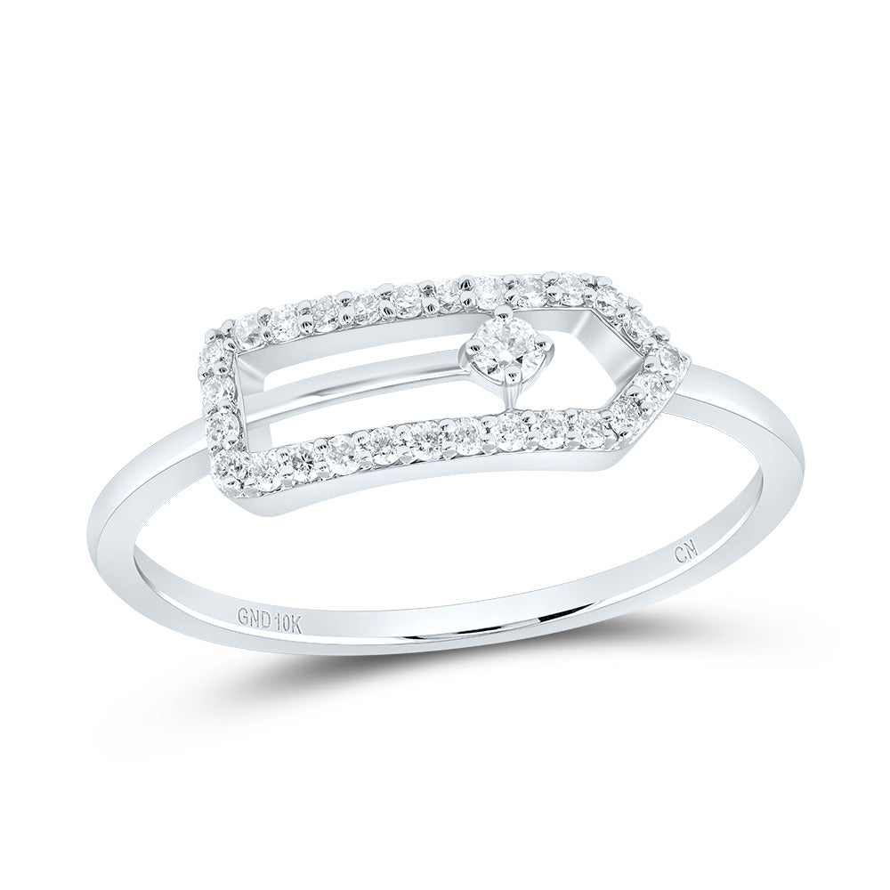 1/6CTW-DIA CN FASHION PAPER CLIP RING 7 Daisy Joyeria