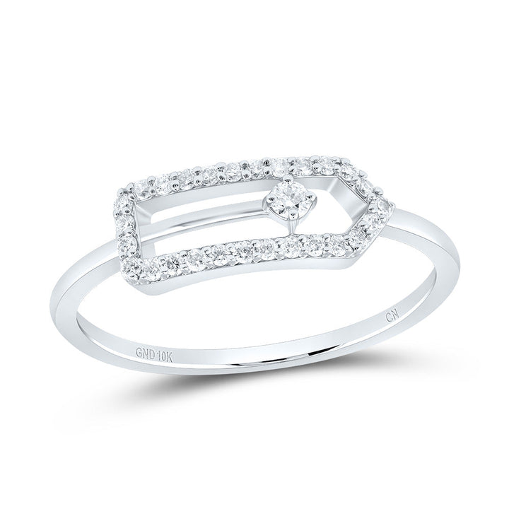 1/6CTW-DIA CN FASHION PAPER CLIP RING 7 Daisy Joyeria
