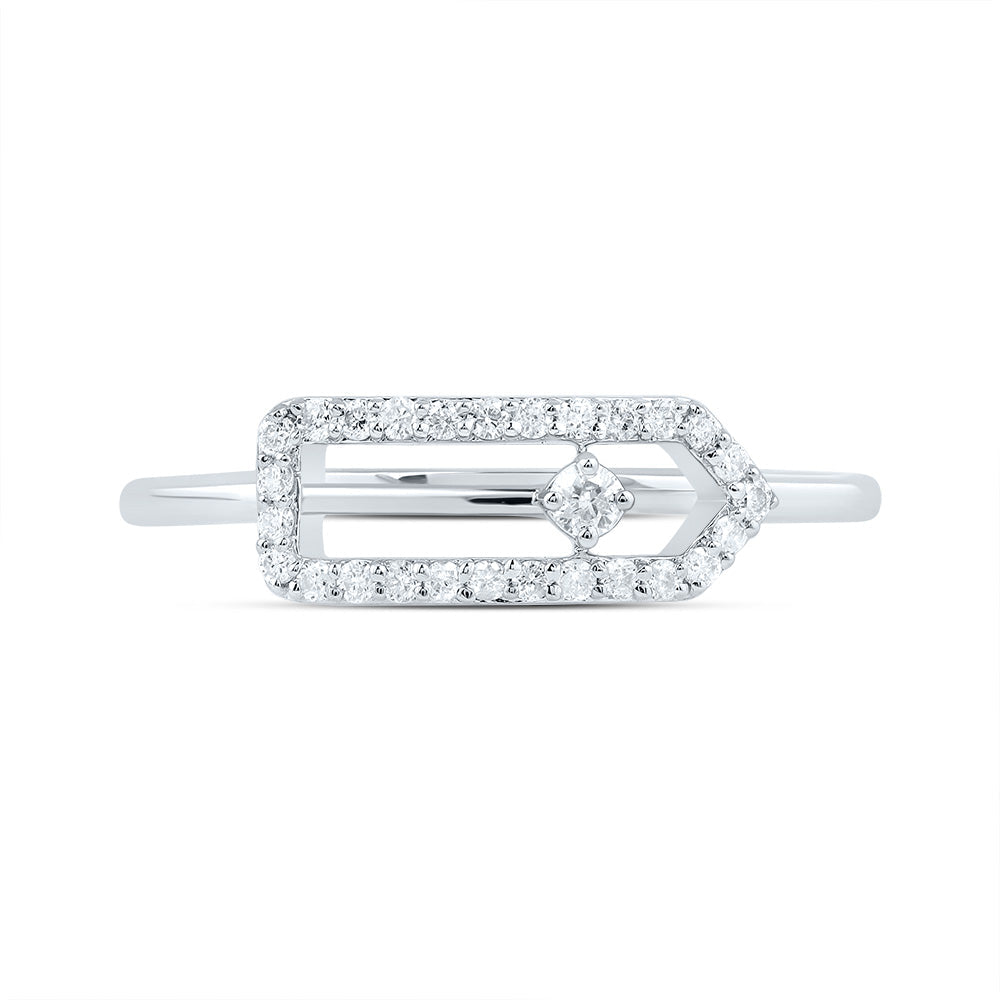 1/6CTW-DIA CN FASHION PAPER CLIP RING 7 Daisy Joyeria