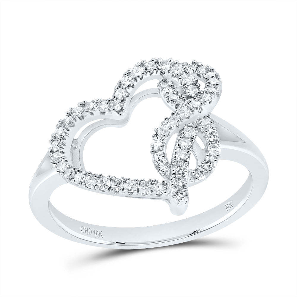 1/4CTW-NAT DIA NK FASHION INFINITY HEART RING 7 Daisy Joyeria