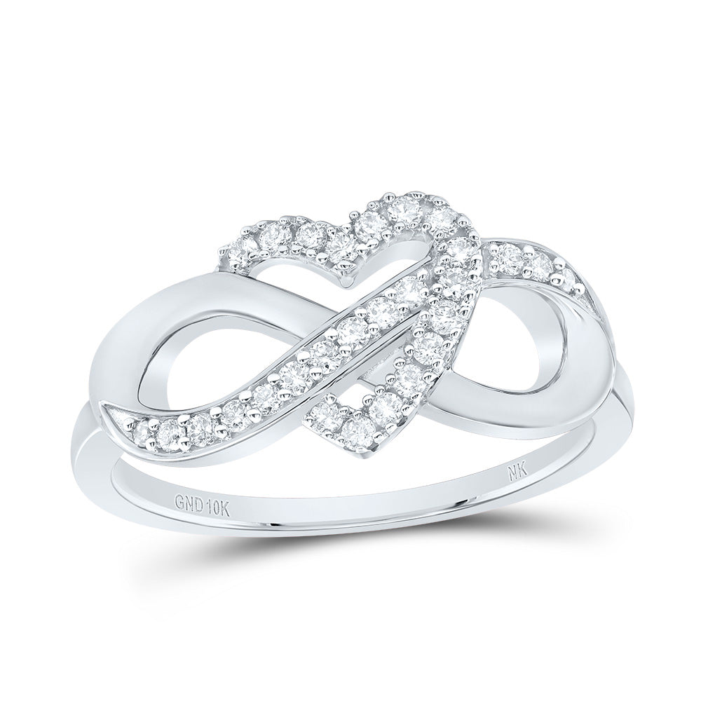 1/5CTW-NAT DIA NK FASHION INFINITY HEART RING 7 Daisy Joyeria