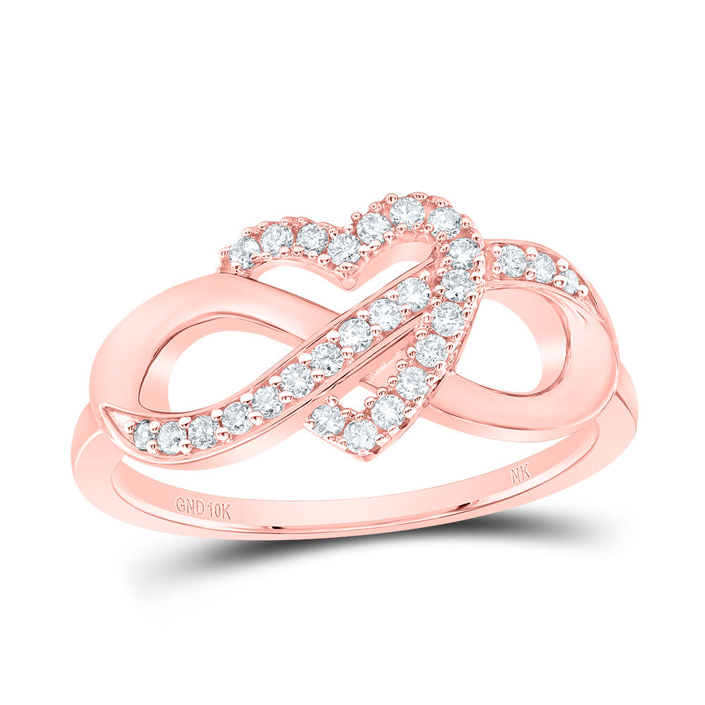 1/5CTW-NAT DIA NK FASHION INFINITY HEART RING 7 Daisy Joyeria