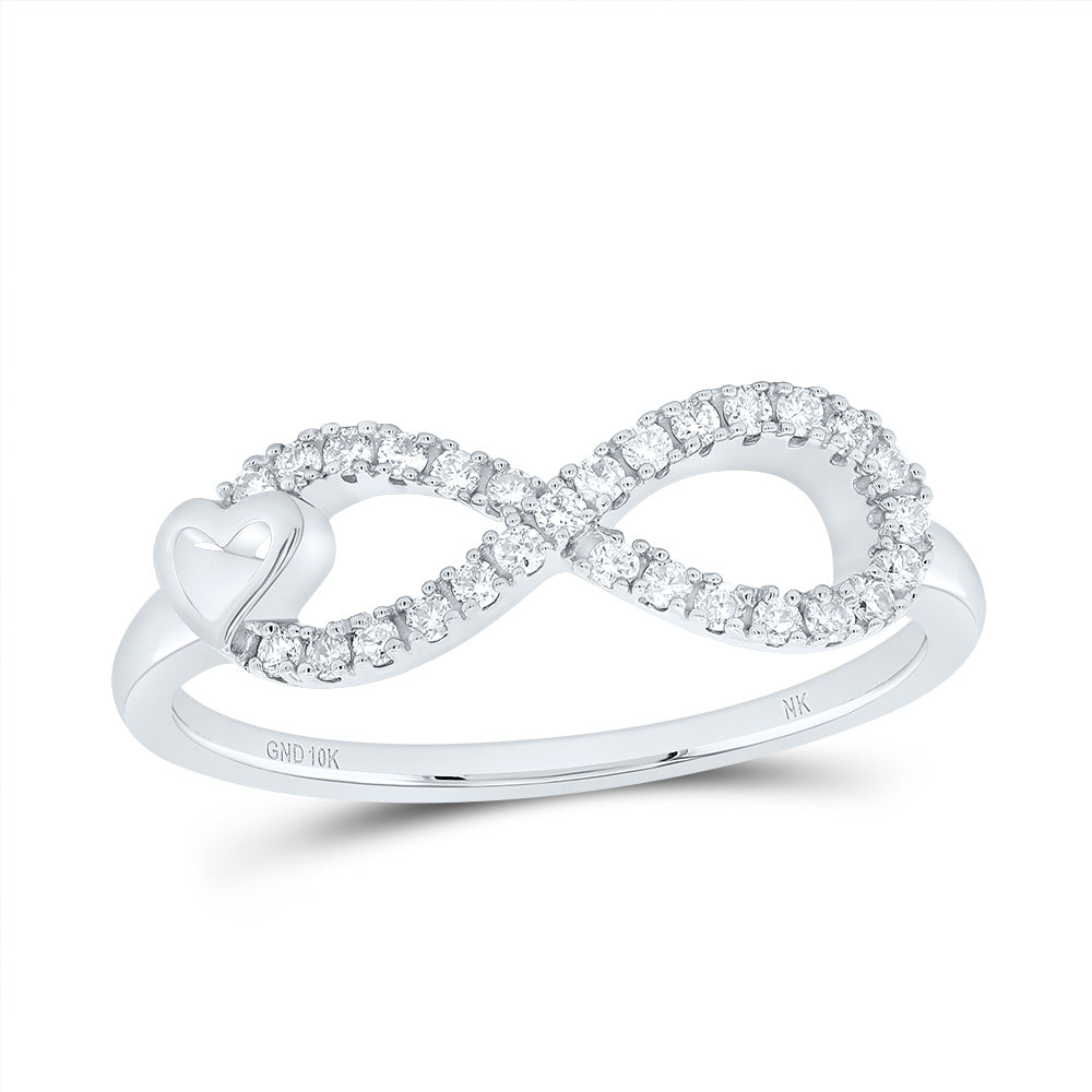 1/6CTW-NAT DIA NK FASHION INFINITY HEART RING 7 Daisy Joyeria