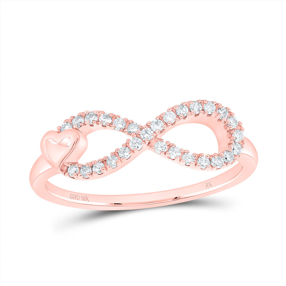 1/6CTW-NAT DIA NK FASHION INFINITY HEART RING 7 Daisy Joyeria