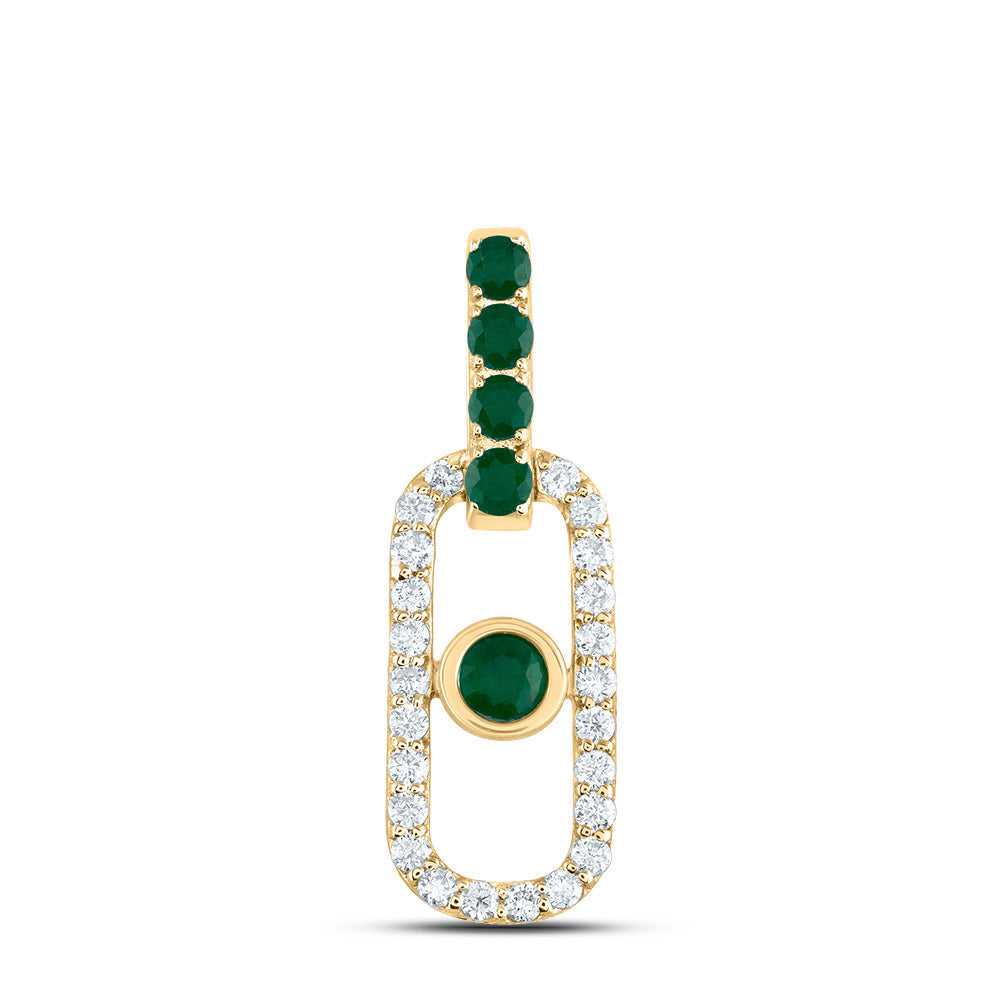 1/5CTW-DIA ANA M 1/4CTW RD-EM NAT GEM PAPER CLIP PENDANT Daisy Joyeria
