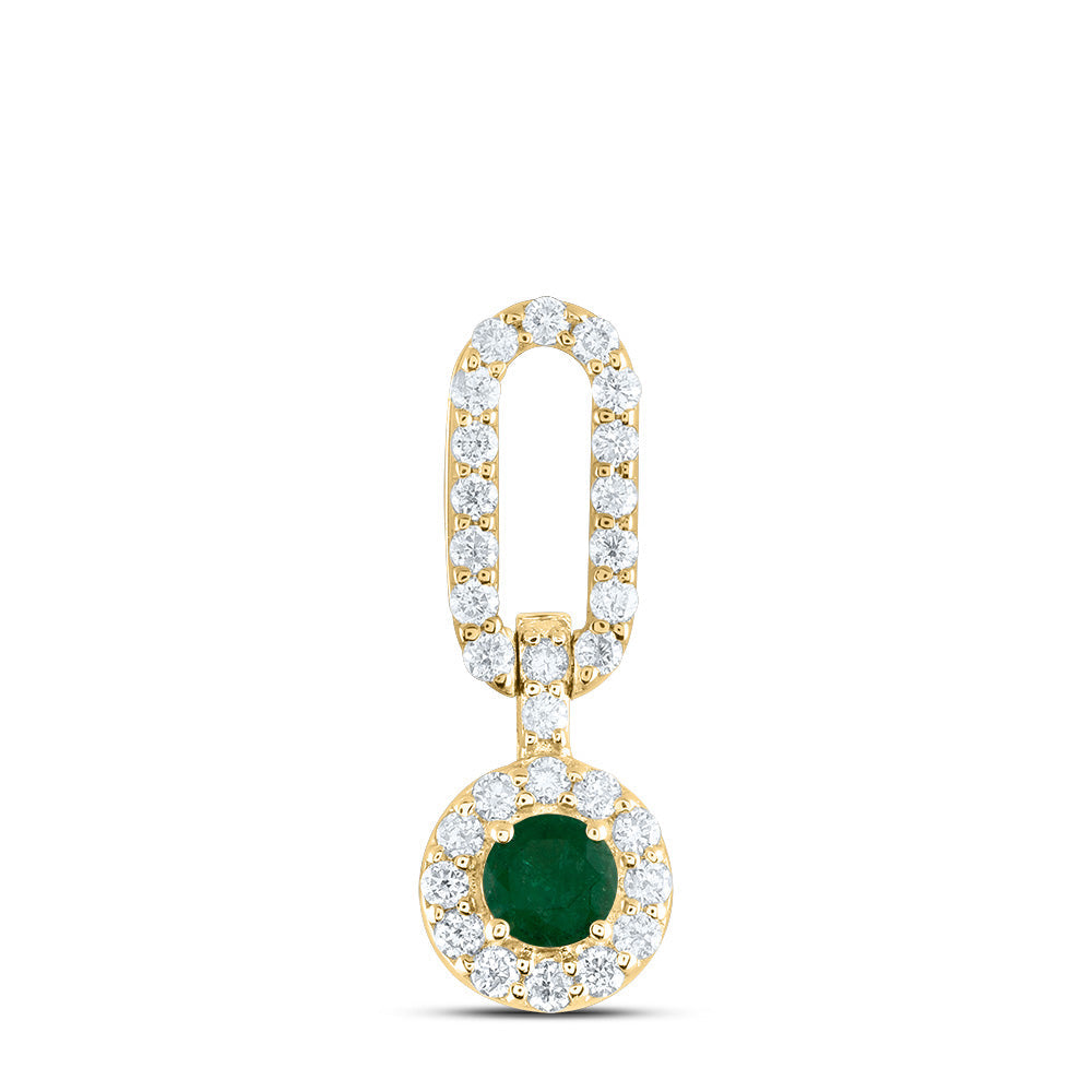1/6CTW-DIA ANA M 1/10CTW RD-EM NAT GEM PAPER CLIP PENDANT Daisy Joyeria