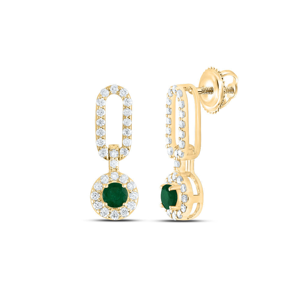 1/3CTW-DIA ANA M 1/5CTW RD-EM NAT GEM PAPER CLIP EARRING Daisy Joyeria