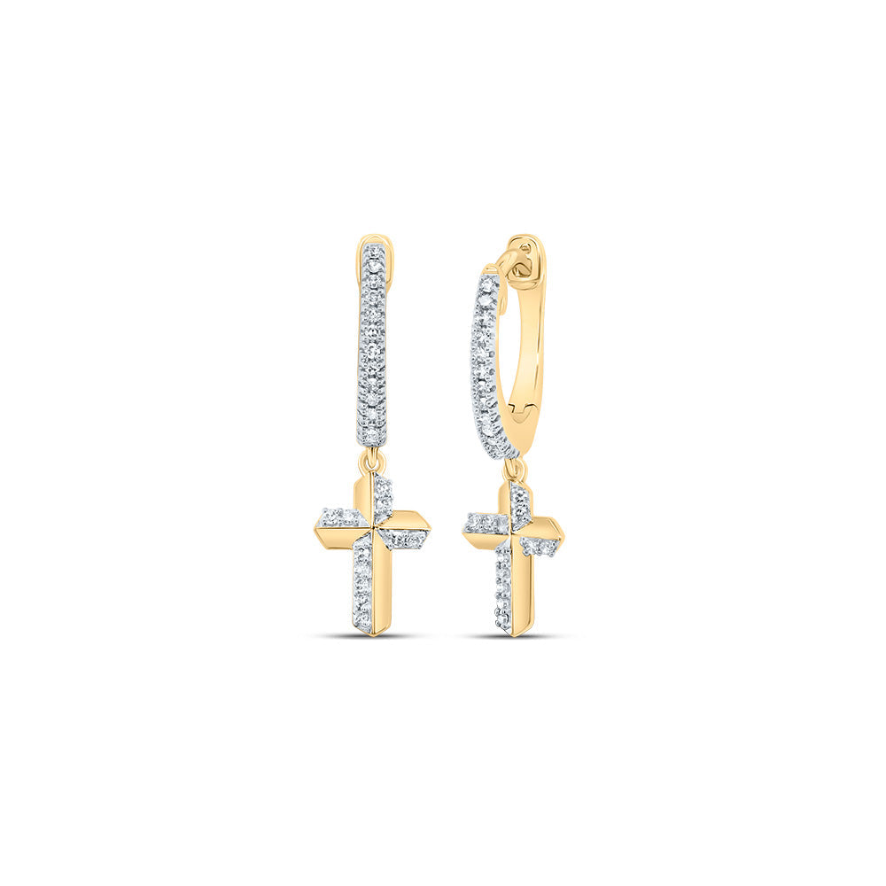 1/6 CTW-DIA NK CROSS DANGLING EARRING Daisy Joyeria