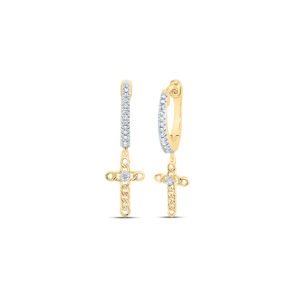 1/8 CTW-DIA NK CROSS DANGLING EARRING Daisy Joyeria