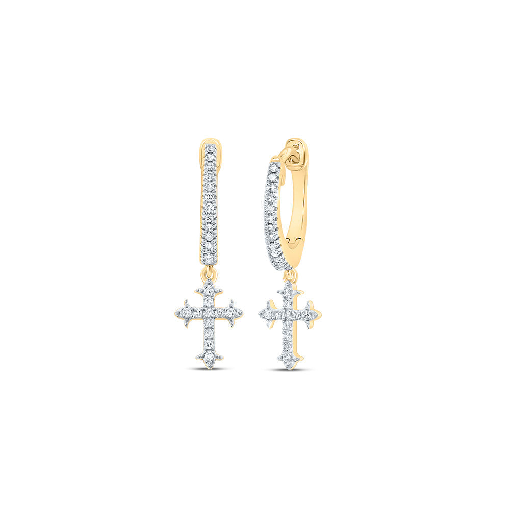 1/6 CTW-DIA NK CROSS DANGLING EARRING Daisy Joyeria