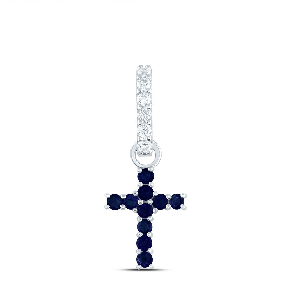 1/20CTW-DIA ANA M 1/5CTW-RD-BS NAT GEM CROSS PENDANT Daisy Joyeria