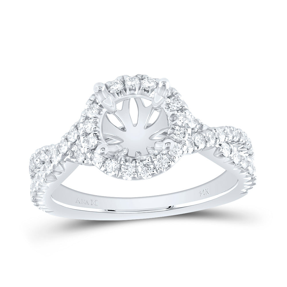 5/8CTW-DIA ANA M 1 1/2CT-CRD SEMI-MOUNT SINGLE HALO ENGAGEMENT RING 7 Daisy Joyeria