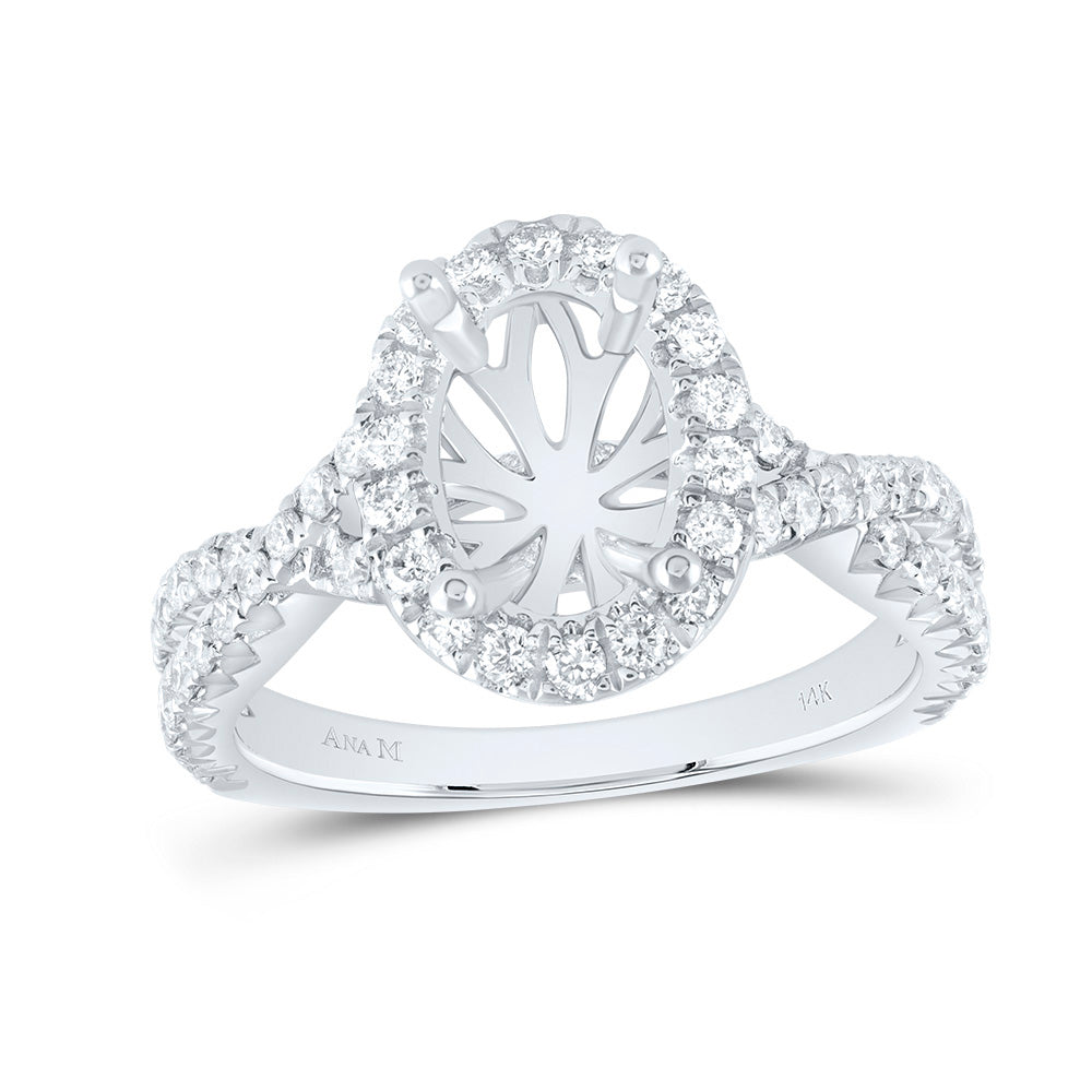 3/4CTW-DIA ANA M 2CT-COV SEMI-MOUNT SINGLE HALO ENGAGEMENT RING 7 Daisy Joyeria