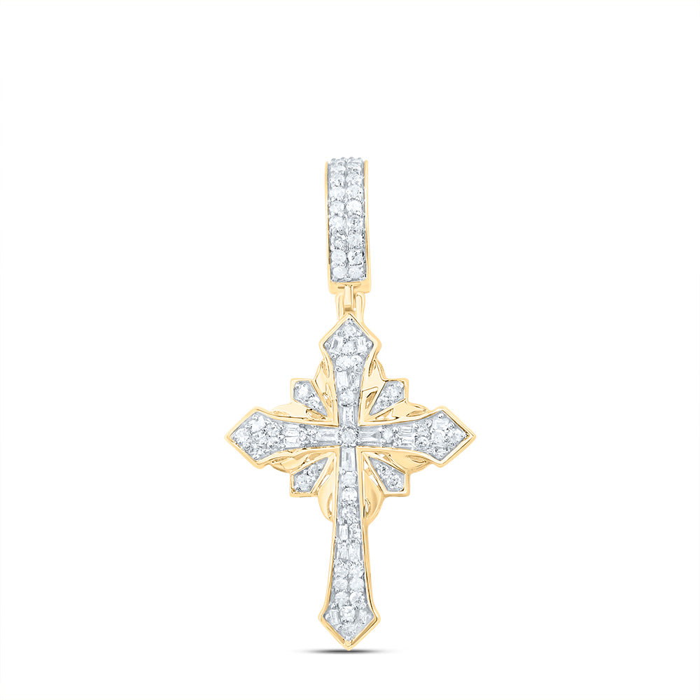 3/8 CTW-P1 DIA CROSS MENS CHARM Daisy Joyeria