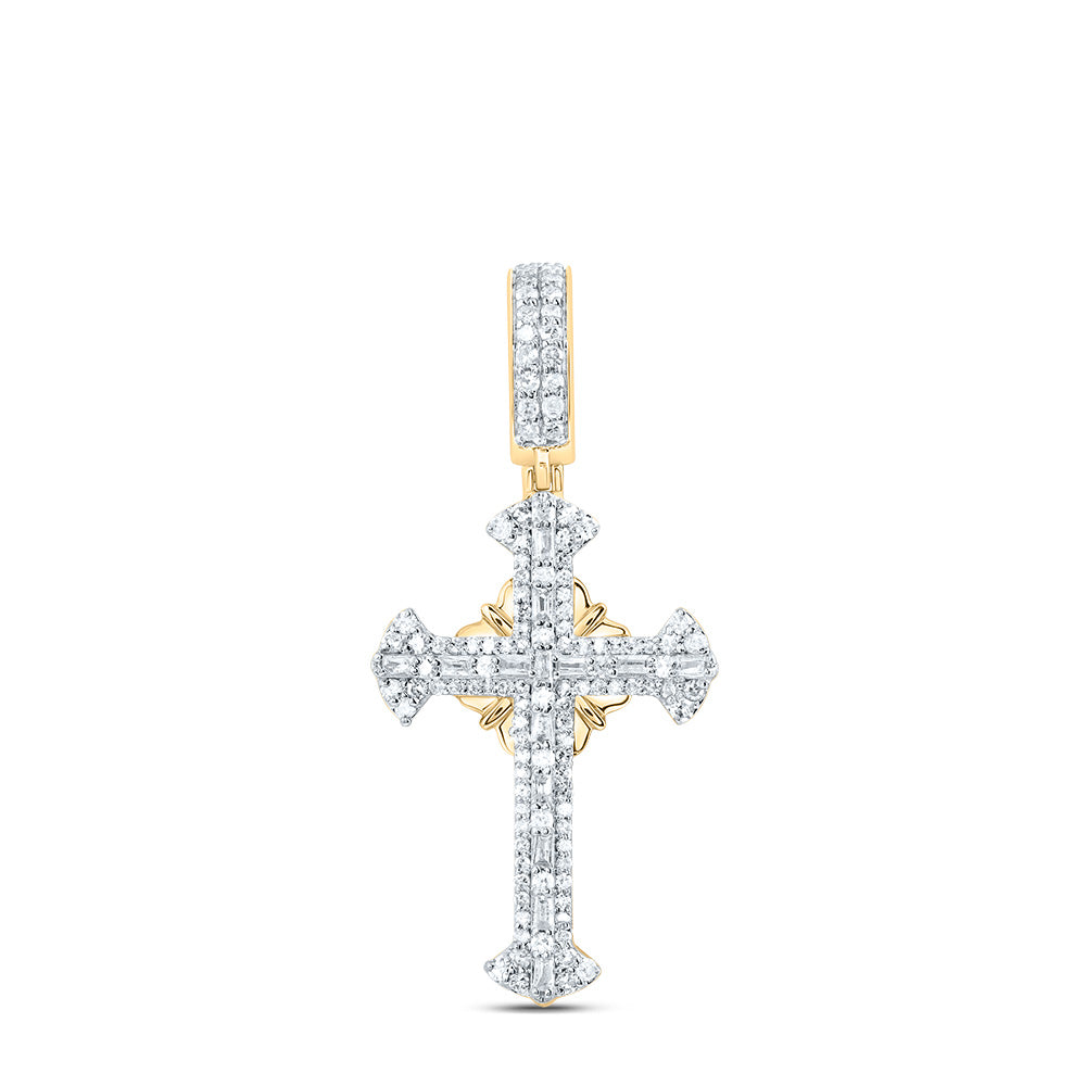 1/2 CTW-P1 DIA CROSS MENS CHARM Daisy Joyeria
