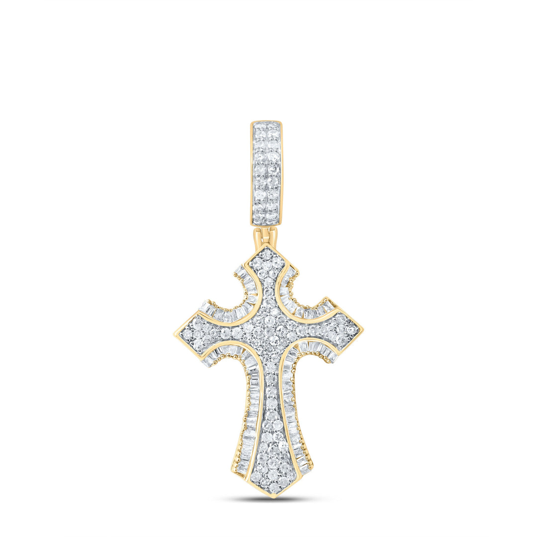 5/8-CTW-P1 DIA CROSS MENS CHARM Daisy Joyeria