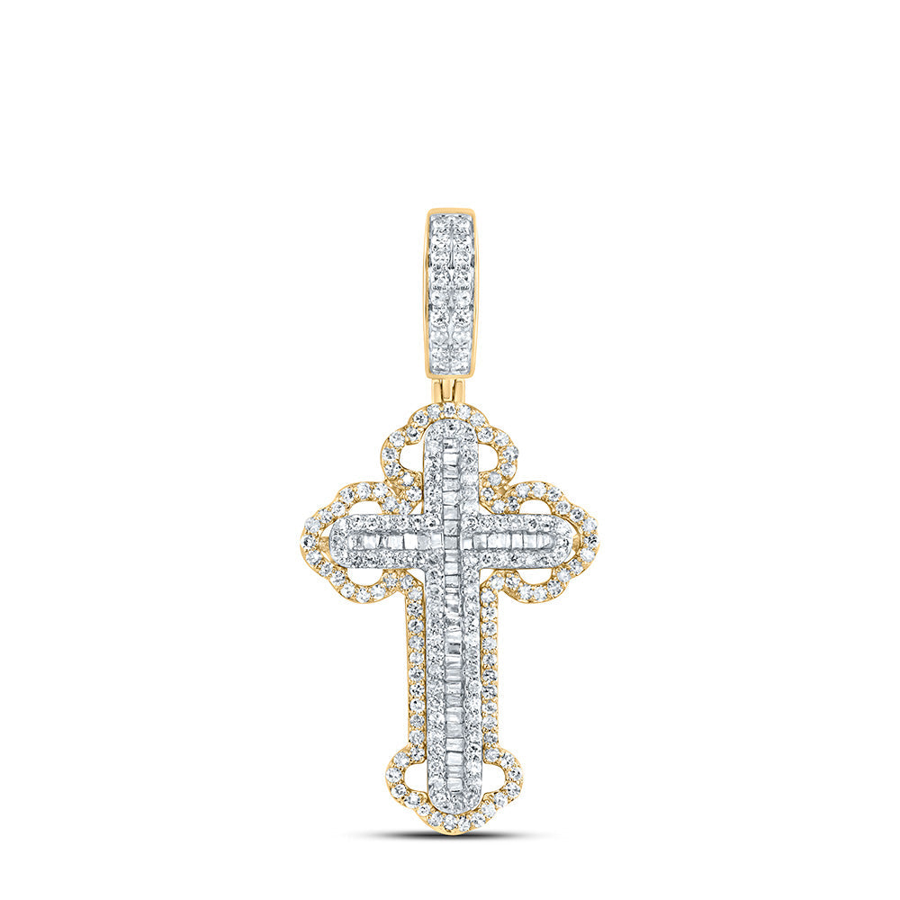 3/4 CTW-P1 DIA CROSS MENS CHARM Daisy Joyeria