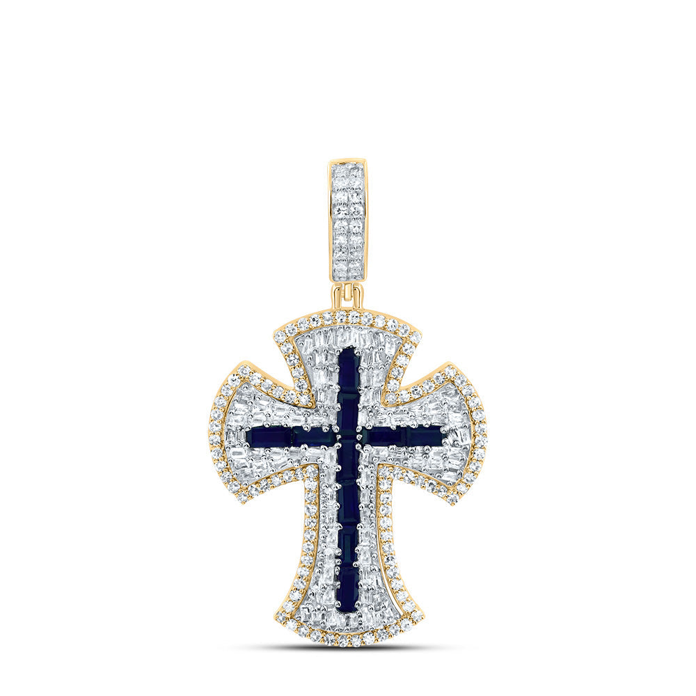 1CTW-DIA NK 1CT-BAG-BS NAT GEM CROSS MENS CHARM Daisy Joyeria